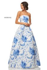 52864 Ivory/Blue Print front