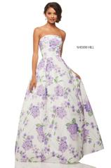 52865 Ivory/Lilac Print front