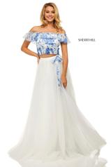 52910 Blue/Ivory Print front