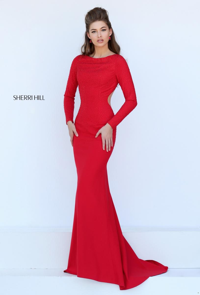 sherri hill long sleeve red dress Sherri Hill 55161 Prom Dress - Peacock