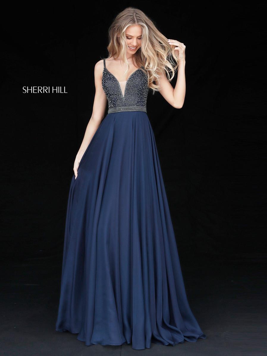 navy blue prom dress sherri hill Sherri hill navy prom dress S (4-6) New