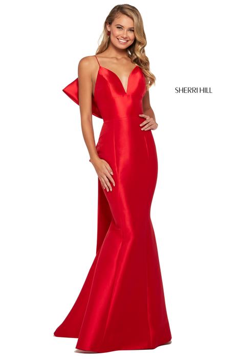 Sherri Hill - Satin Gown With Back Bow