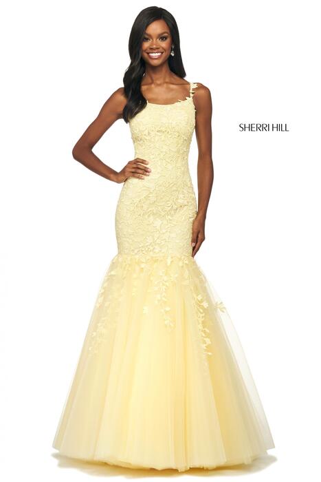 Sherri Hill - Tulle Embroidered Gown 53826