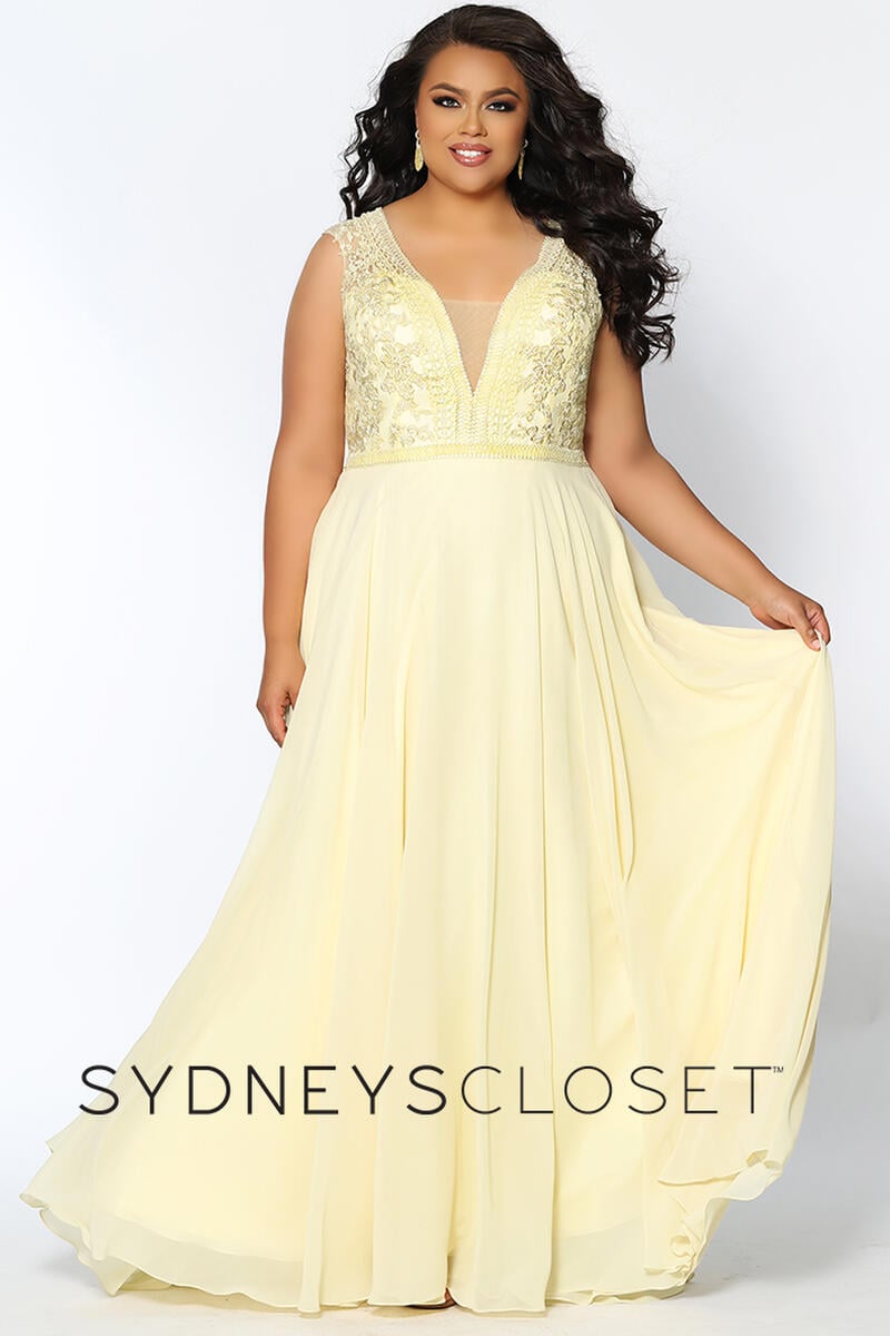 yellow formal dress plus size