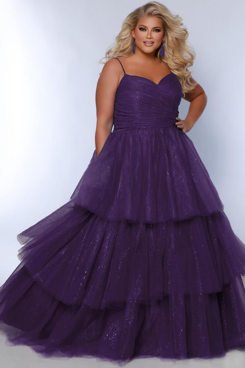 plus size prom dresses okc Plus-Size Long A-Line Prom Dress with Sequin Bodice Dusty Lavender / 18