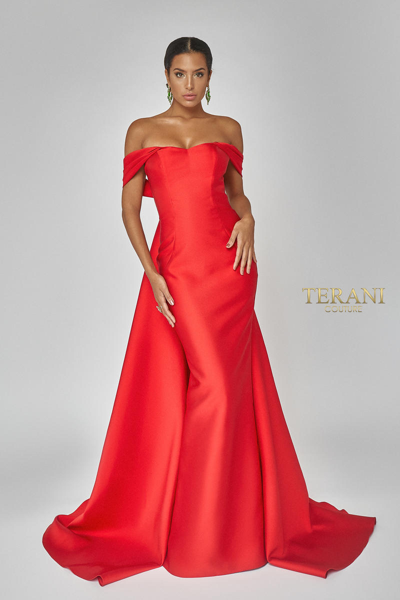 terani couture off the shoulder dress