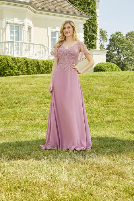 MGNY for Morilee - Chiffon Embroidered Bodice Gown
