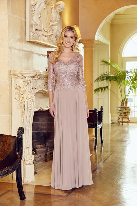 MGNY for Morilee - Chiffon Long Sleeve Beaded Gown 72524