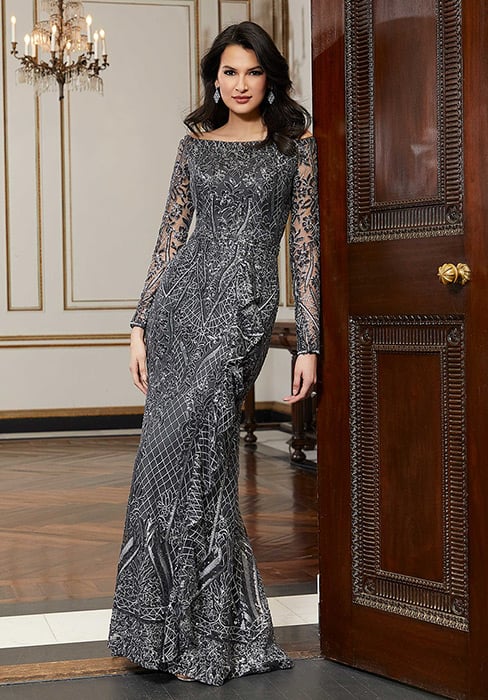 MGNY for Morilee - Long Sleeve Sequin Lace Gown 72617