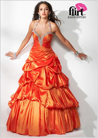 All-taffeta ball gown. Flirt 4657